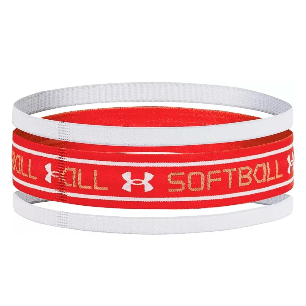 Under Armour Softball Headbands 3-Pack in Red and White